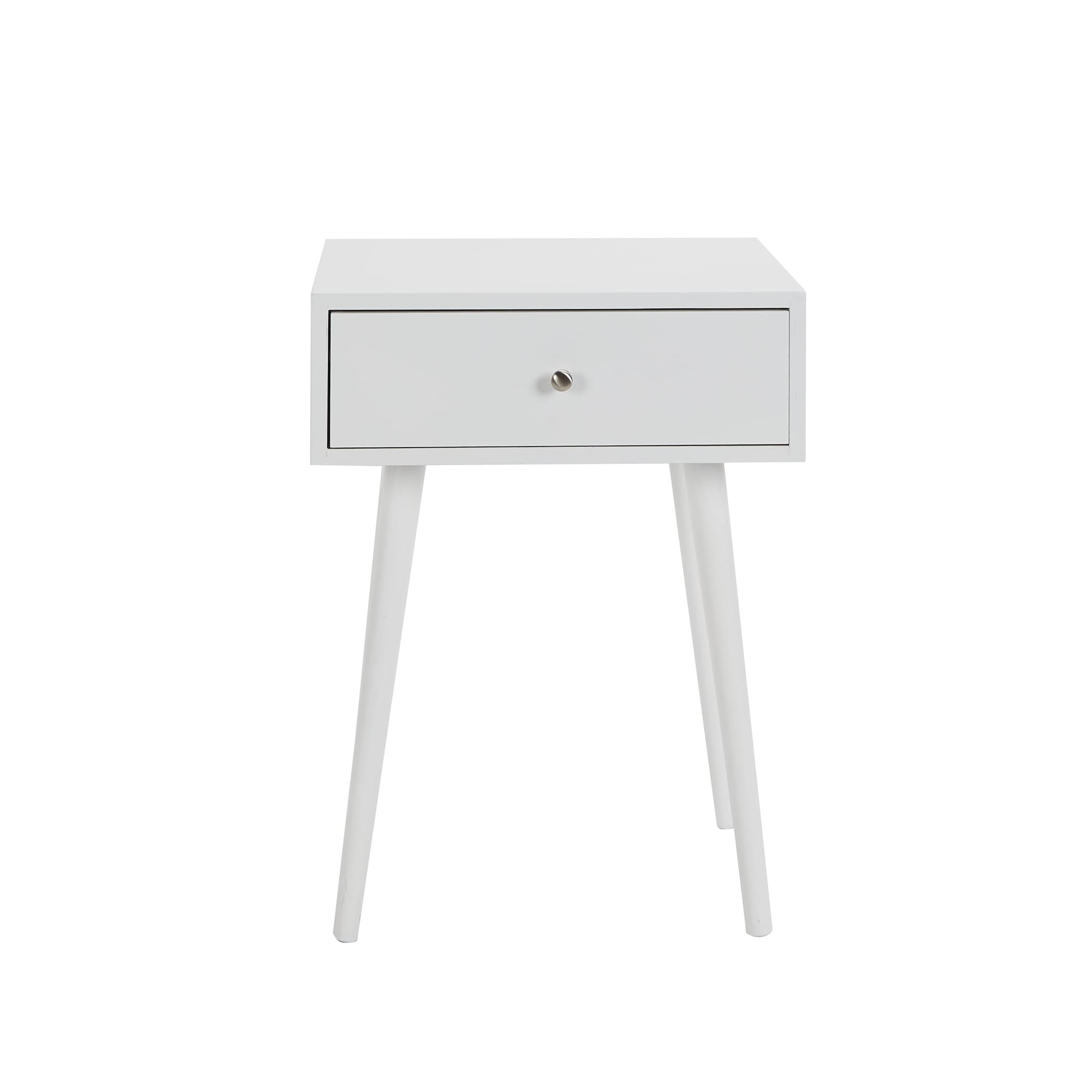 Decor Therapy Side Table with 1-Drawer, Modern Design, Easy Assemble, White - (23.5 x 17.75 x 13.75)