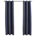 vidaXL Blackout Curtains with Rings, Anthracite Fabric, 37"x63", Set of 2, Machine Washable, Blocks 95% Light, Elegant Design for Living Room, Bedroom, Office Space