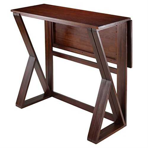Harrington 3-Piece Drop Leaf Table and Stools Set | Solid Wood | Walnut Finish | 39.37' W x 31.5' D x 36.22' H | Assembly Required
