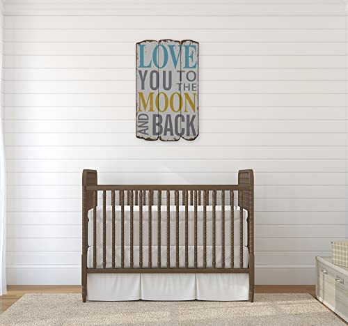 Creative Co-Op Love You To The Moon And Back Distressed Wood Wall Plaque