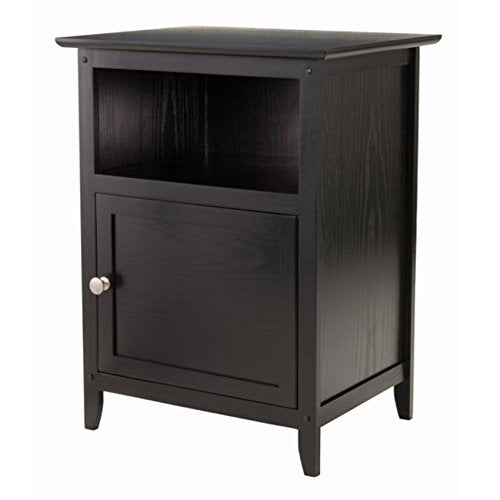 Ergode Claire Curved Nightstand  White | Versatile Bedroom Accent Table | Pullout Drawer & Bottom Shelf | (20115Vv)