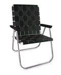 Lawn Chair Usa - Outdoor Chairs For Camping, Sports And Beach. Chairs Made With Lightweight Aluminum Frames And Uv-Resistant Webbing. Folds For Easy Storage (Magnum, Black With Black Arms)