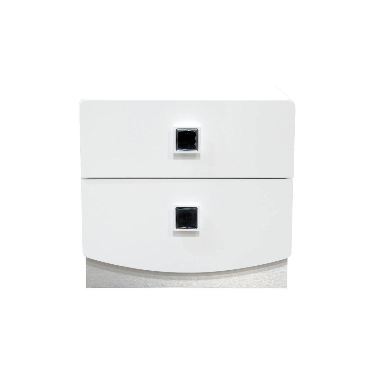 Best Master France 2-Drawer Poplar Wood Bedroom Nightstand In White Lacquer