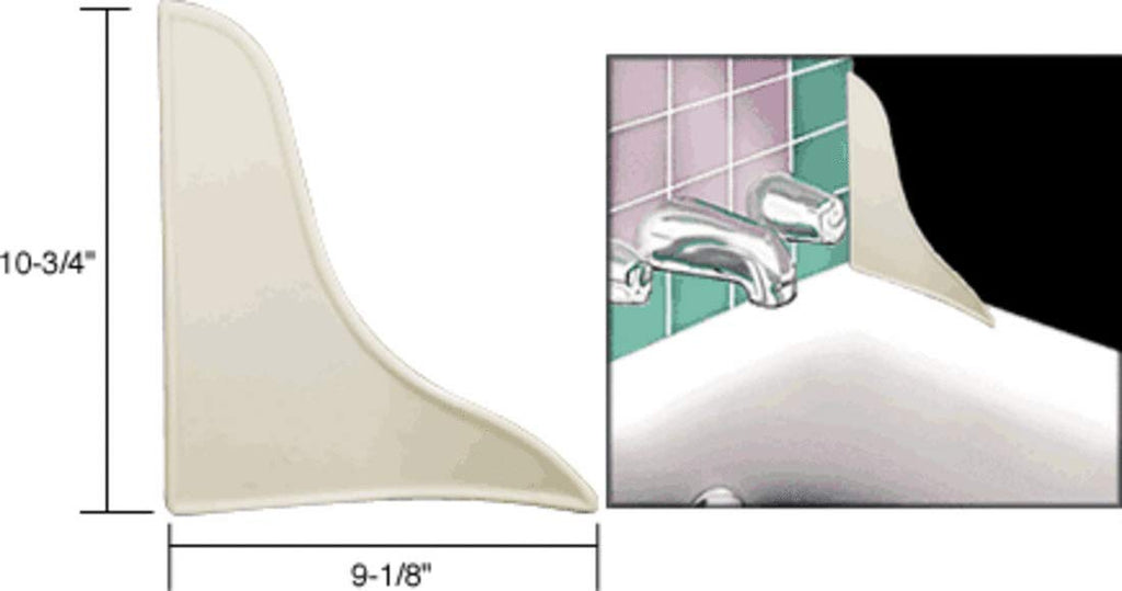 Prime-Line M 6086 Bath Tub Splash Guard, 9 In. X 10-3/4 In., Plastic, White