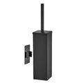 Black Stainless Steel Toilet Brush, Square NoPunch Hook Base