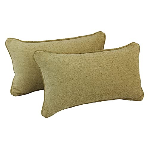 Blazing Needles Corded Jacquard Chenille Throw Pillows (Set Of 2), 20" X 12", Macaroon