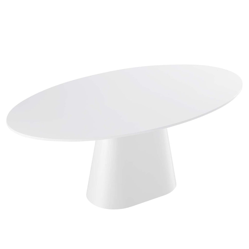 Modway Provision 75&Quot; Oval Mdf Wood Dining Table In White Finish