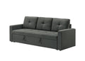 Burleigh 83.5W Dark Gray Fabric Sleeper Sofa with Tufted Cushions