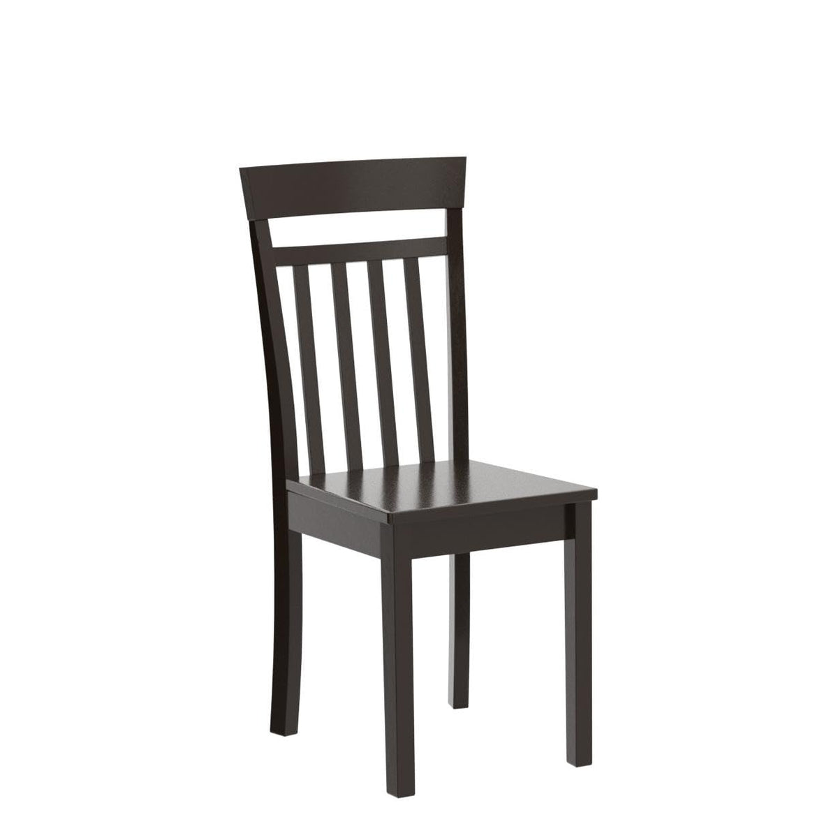 East West Furniture CAC-CAP-W Capri Dining Chairs - Slat Back Wooden Seat Chairs, Set of 2, Cappuccino