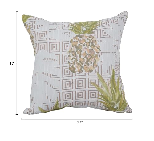 Blazing Needles Square Polyester Jacquard Throw Pillow, 17", Zeena Blush
