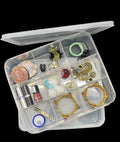 C.S.M CSM Jewellery Case Organiser (CLICK9B2) with Partitions Transparent 9 Grids Rectangular Storage Boxes  Big Size (Pack o