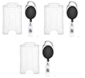 Fedus I.D. Card Retractable Holder Badge Yo Yo Clip + Card Holder Pack 3,Black