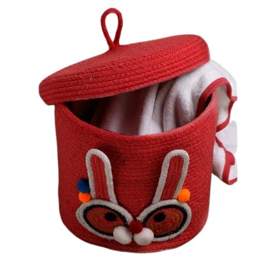 Aroma Brand Kids Lid Basket with Beautiful Characters  Rope Storage Basket for Baby Diaper, Stuffed Animal Storage Bin Rope Bas