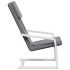 vidaXL Relaxing Chair in Dark Gray Fabric - Comfortable Seating with Thick Padding, Solid Birch Wood Frame and Breathable Fabric, Fit for Various Areas, Compliant with California Proposition 65.