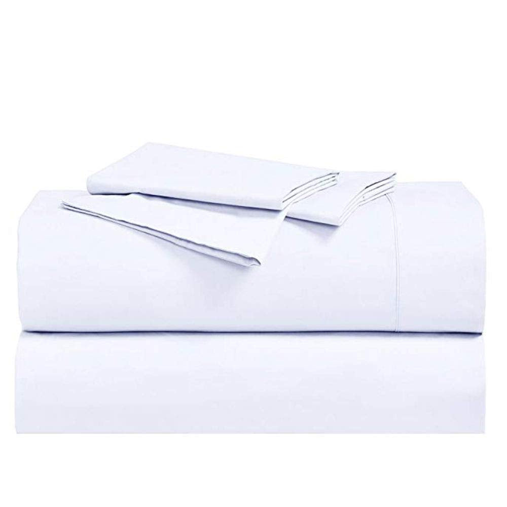 Royal Hotel Bedding Abripedic Crispy Percale Sheets, 300-Thread-Count, 4Pc Solid Sheet Set, 100% Cotton, Super Deep Pocket, King