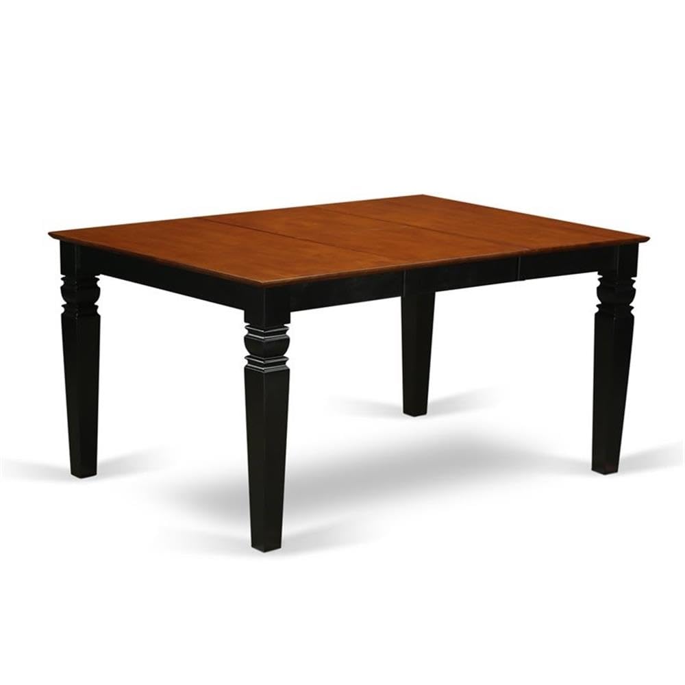 East West Furniture WEAN5-BCH-W 5 Piece Kitchen Table & Chairs Set Includes a Rectangle Dining Room Table with Butterfly Leaf and 4 Dining Chairs, 42x60 Inch, Black & Cherry