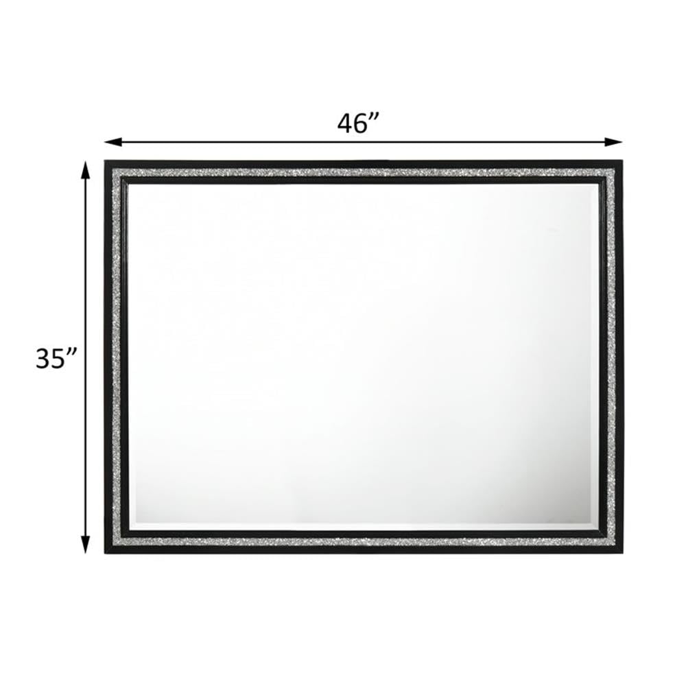 Acme Haiden Rectangular Wood Frame Dresser Mirror In Weathered Black
