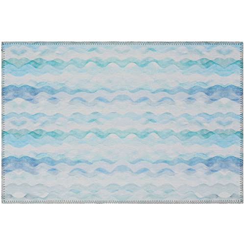 Seabreeze Sz16 Blue Coastal Rug Rectangle 5' X 7 ' 6"
