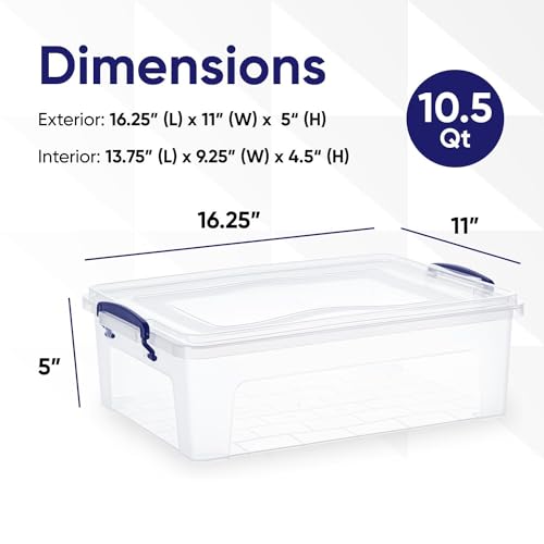 Superio Storage Bins With Lids- Clear Boxes For Organizing, Stackable Plastic Containers- Bpa Free, Non-Toxic, Odor Free, Organi