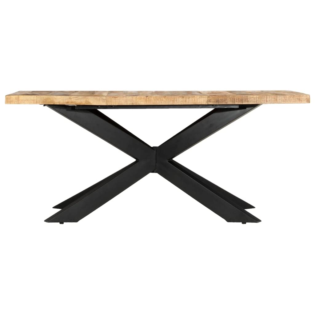 vidaXL Dining Table 70.9"x35.4"x29.9" Solid Rough Mango Wood