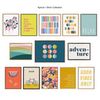 Sylvie Lines in Blue Framed Canvas by Apricot and Birch