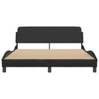 vidaXL Bed Frame with Headboard Black Queen Faux Leather 85.8"x61.8"x29.3" Stylish Modern Faux Leather Bed with Plywood Slats and Sturdy Legs