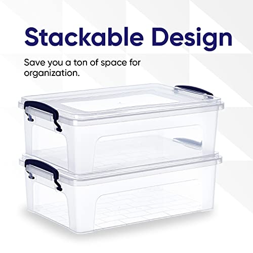 Superio Storage Bins With Lids- Clear Boxes For Organizing, Stackable Plastic Containers- Bpa Free, Non-Toxic, Odor Free, Organi