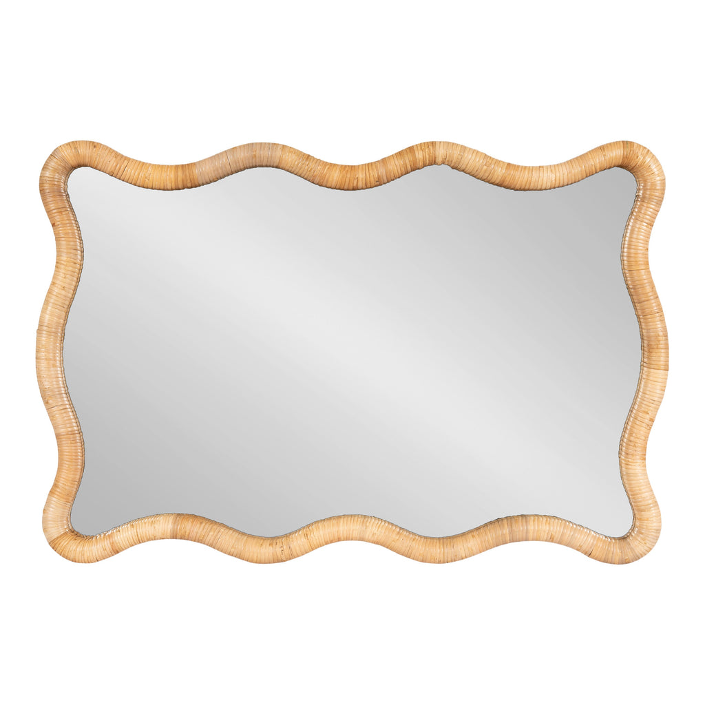Rahfy Rattan Rectangle Scallop Mirror