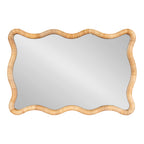 Rahfy Rattan Rectangle Scallop Mirror