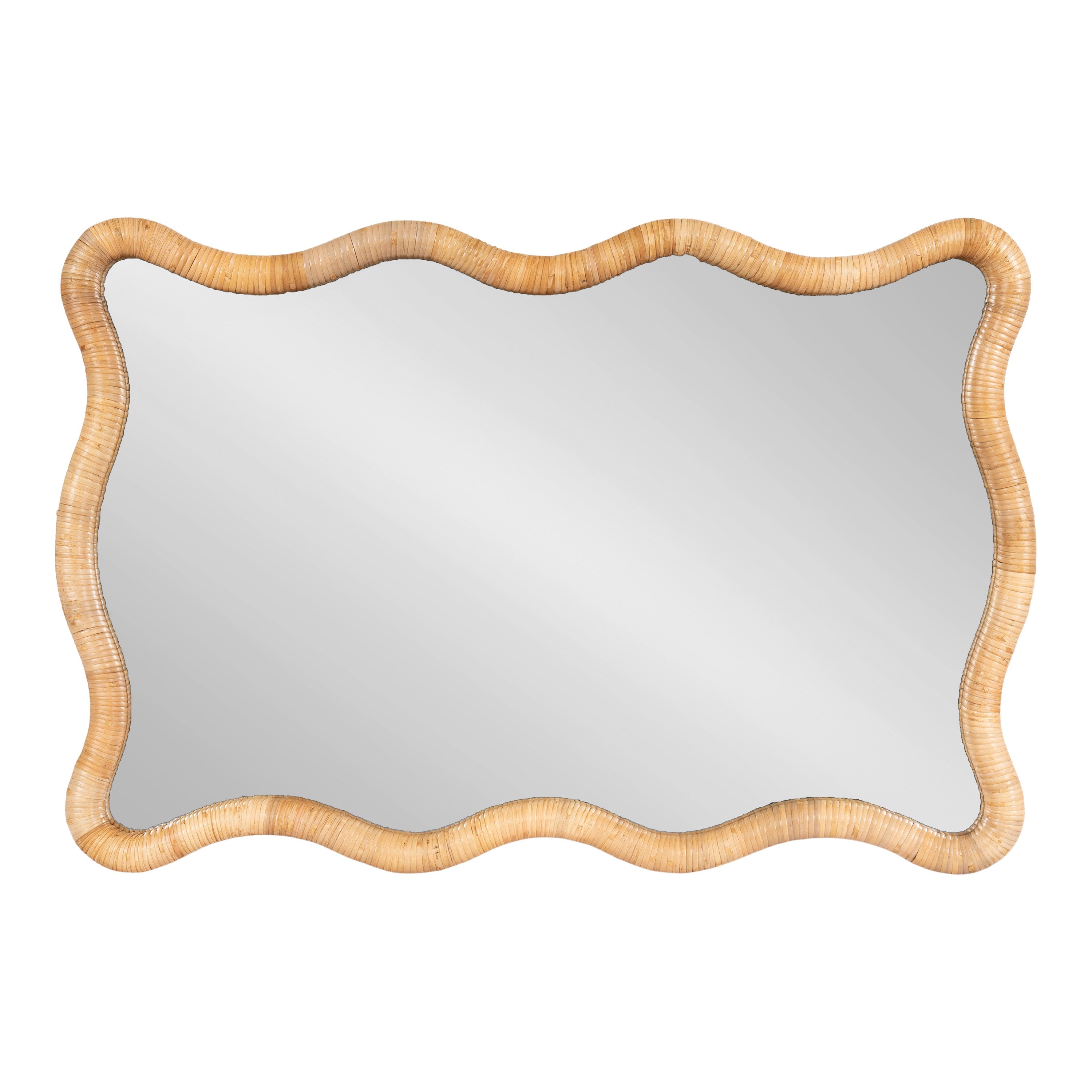 Rahfy Rattan Rectangle Scallop Mirror