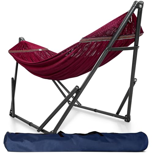Tranquillo Adjustable Hammock Stand, Collapsible Camping Hammock And Stand, 600 Lbs Capacity Double Hammock Stand For 2 Persons,