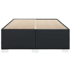 vidaXL Faux Leather Bed Frame - Queen Size Black - Sturdy Pine & Plywood Structure - Sleek Upholstered Modern Bedstead for Bedroom