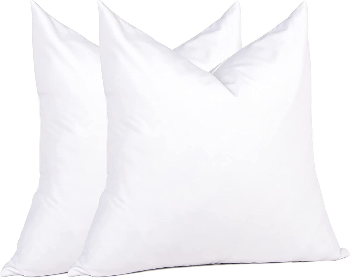 Euro Pillow Inserts 24 X 24 (Pack Of 2, White), Down Feather Pillow Stuffer, Premium White Pillows For Bed, Couch, And Cushion