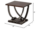 Acme Isiah Square Metal End Table In Black