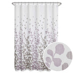 Maytex Sylvia Printed Faux Silk Fabric Shower Curtain, Purple, 70 X 72 Inches