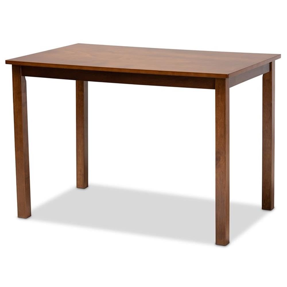 Baxton Studio Zamira Modern and Contemporary Transitional Walnut Brown Finished Wood 5-Piece Dining Set
