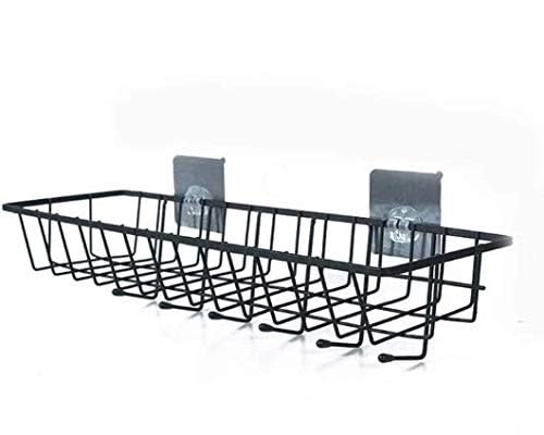SVK Dream Rustproof Metal Shower Caddy No Drilling Storage Organiser Self Adhesive Basket for Bathroom/Kitchen Shelf Rack Black
