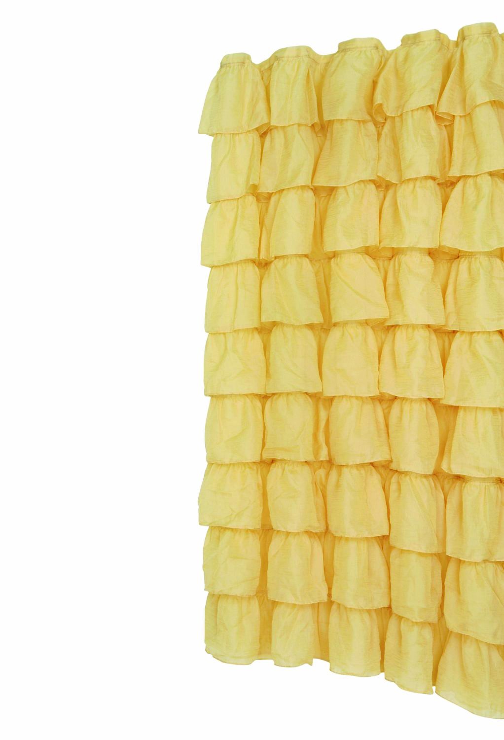 Gold Carmen Ruffled Bouffant Fabric Shower Curtain