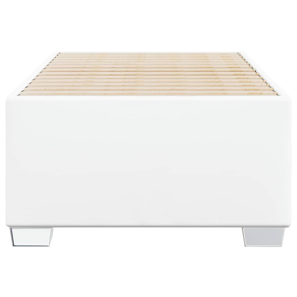 vidaXL Twin XL Platform Bed Frame - Faux Leather White - Modern Durable Bedroom Furniture - fits 39.4"x79.9" Mattress
