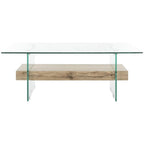 Safavieh Home Kayley Natural And Glass Coffee Table