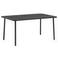vidaXL Steel Patio Table - Resilient Outdoor Dining Table with Slatted Design in Dark Gray, Large Size (59.1"x35.4"x28.3"), Weather and Rust Resistant, Easy to Assemble