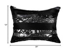 HomeRoots Decor 12-inch x 20-inch x 5-inch Black & Silver - Pillow