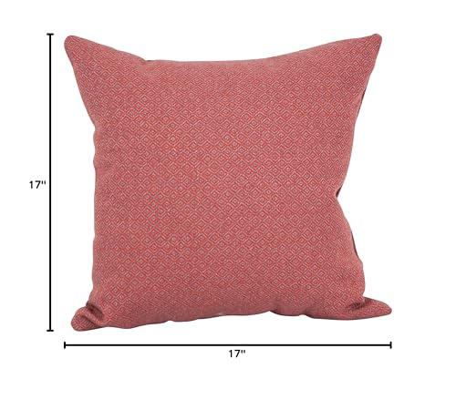 Blazing Needles Square Polyester Jacquard Throw Pillows, 17", Hazeltsb Paprik 4 Count