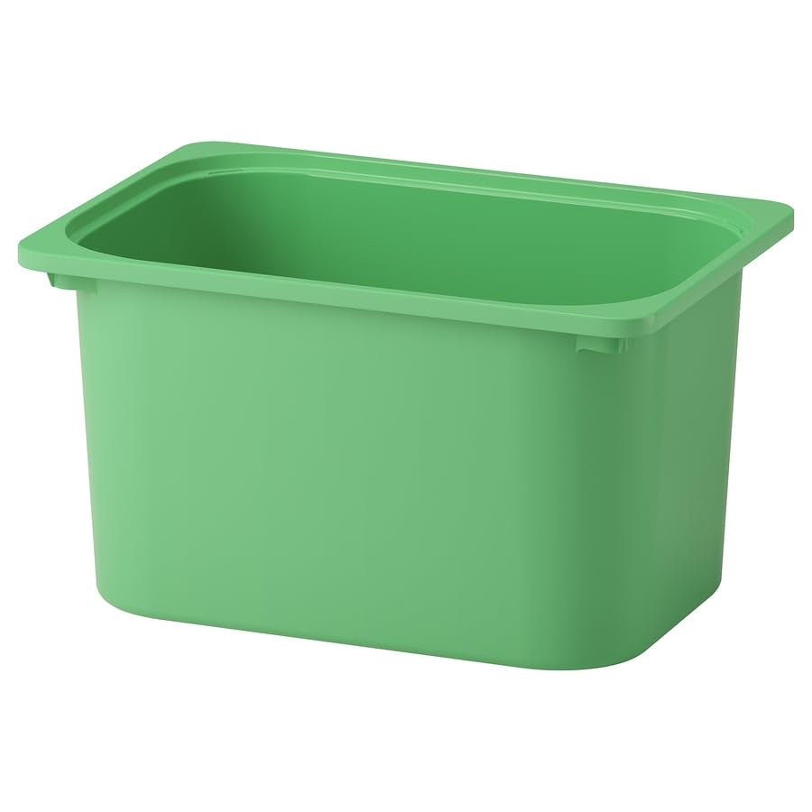 BM Globals Plastic Storage Box (Bright Green), with Lid 42x30x23 cm, Multipurpose Organizer Bin for Toys, Clothes, Books, Kids R