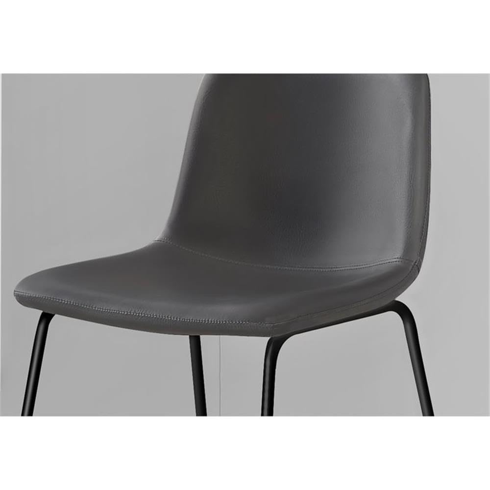Monarch Specialties I 7752 Office Chair, Bar Height, Standing, Computer Desk, Work, Pu Leather Look, Metal, Grey, Black, Contemporary, Modern