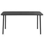 vidaXL Steel Patio Table - Resilient Outdoor Dining Table with Slatted Design in Dark Gray, Large Size (59.1"x35.4"x28.3"), Weather and Rust Resistant, Easy to Assemble