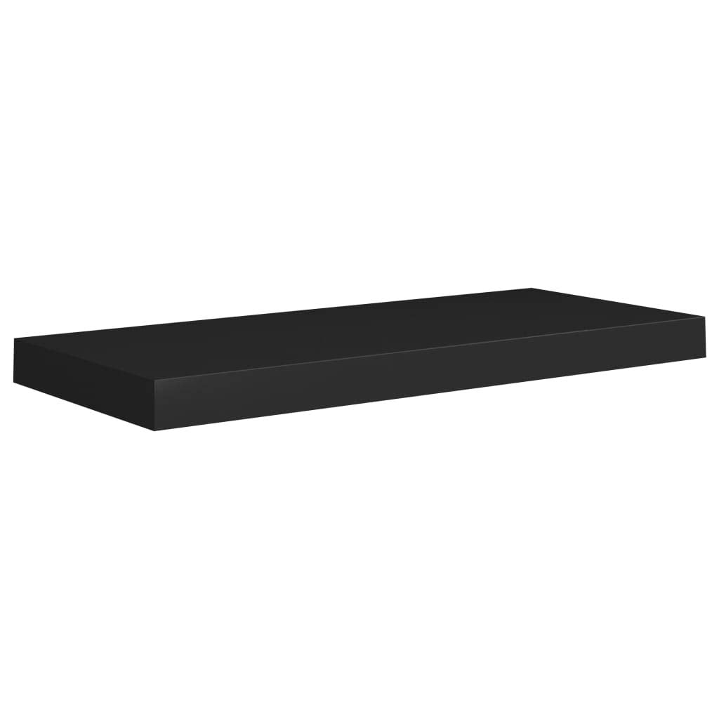 vidaXL Floating Wall Display Shelf in Black Honeycomb MDF and Metal Frame, 23.6x9.3x1.5, Invisible Mounting System, Multi-Purpos