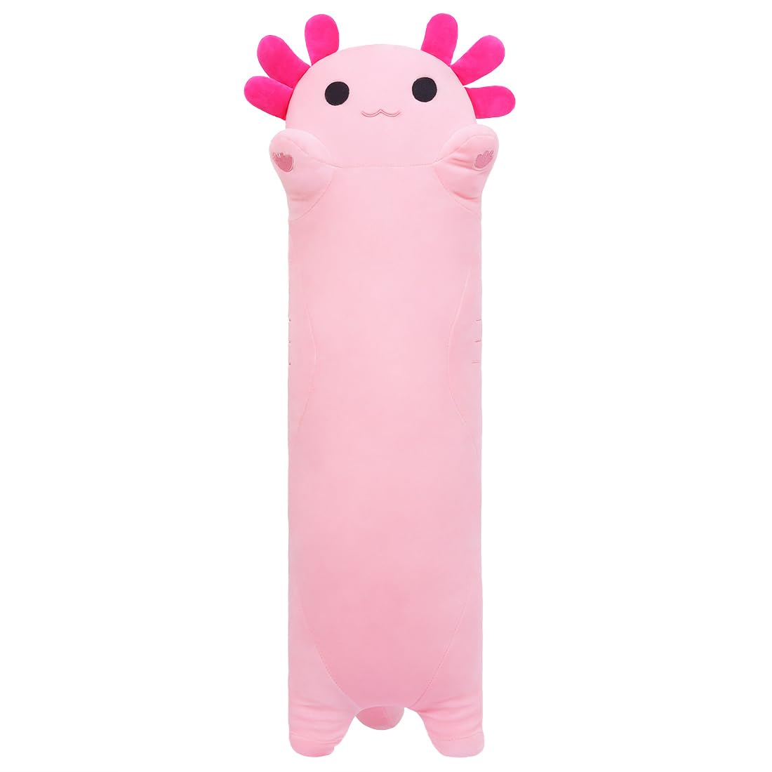Sausudols 19.6    Long Axolotl Plush Body Pillow - Cute Stuffed Animal, Soft Cuddly Plush Toy, Ideal Gift for Family, Friends & 