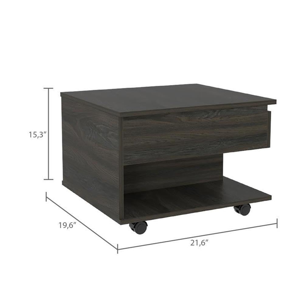 TUHOME Luanda Lift Top Coffee Table Engineered Wood Coffee Tables in Brown