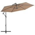 vidaXL Taupe Cantilever Umbrella with Aluminum Pole - 118.1 Diameter - UV Protective and Anti-fade Polyester Material - Adjustab